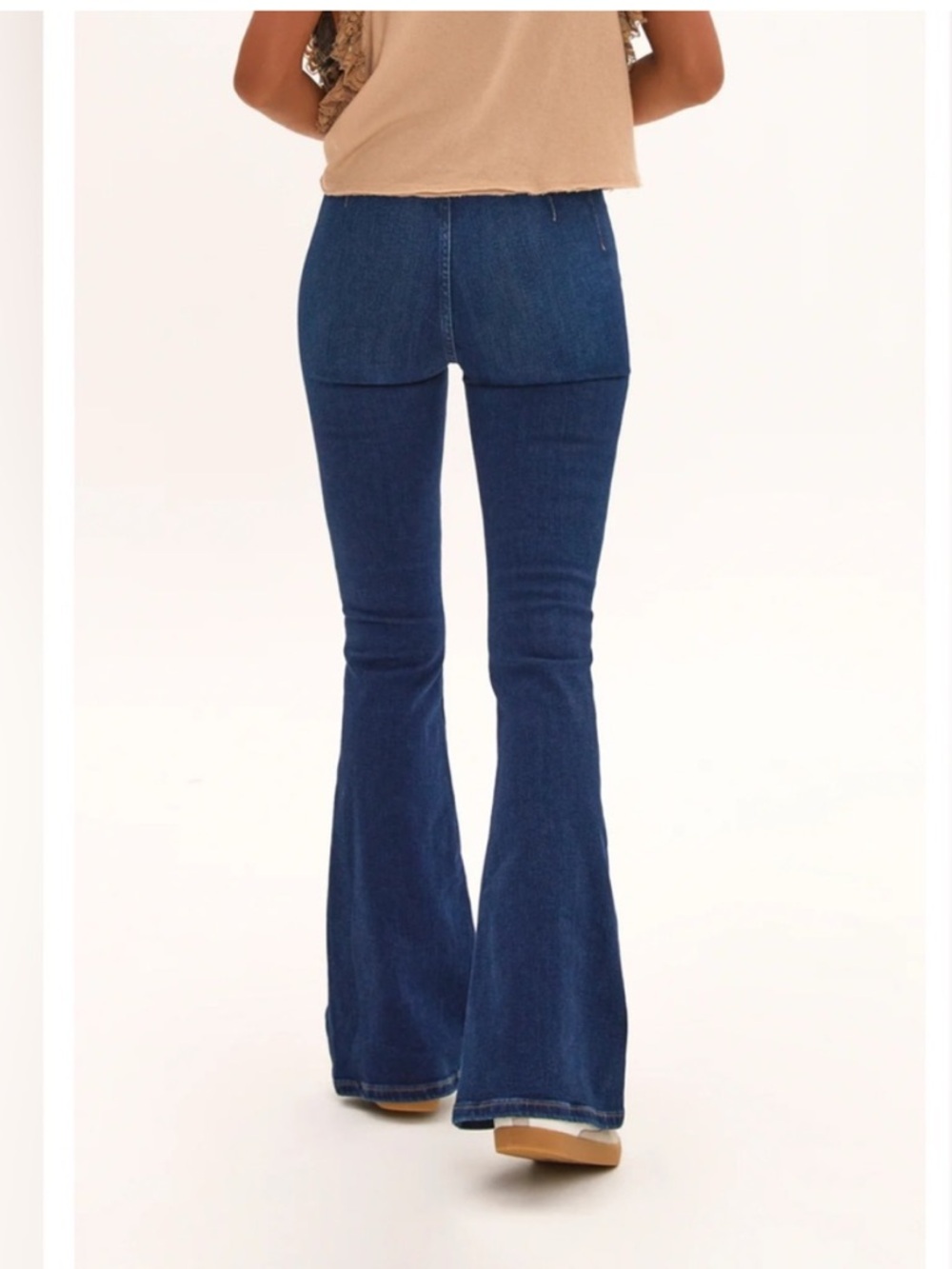 Free People Dark Blue High-Waist Flare Jeans - Picture 2 of 15